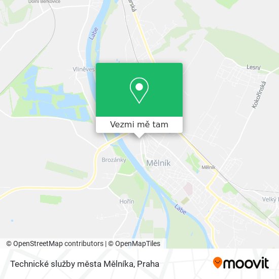 Technické služby města Mělníka mapa