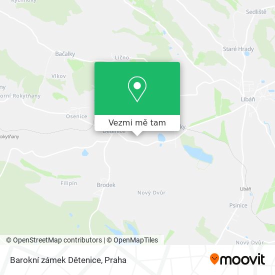 Barokní zámek Dětenice mapa
