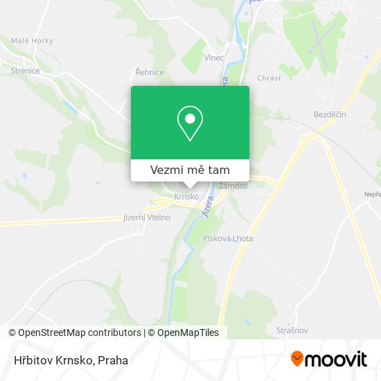 Hřbitov Krnsko mapa