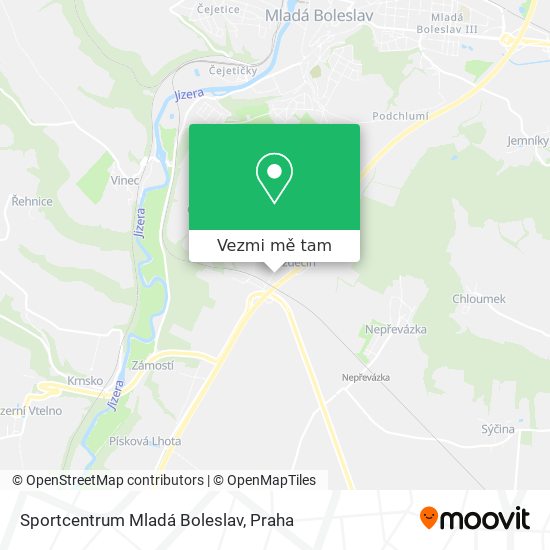 Sportcentrum Mladá Boleslav mapa