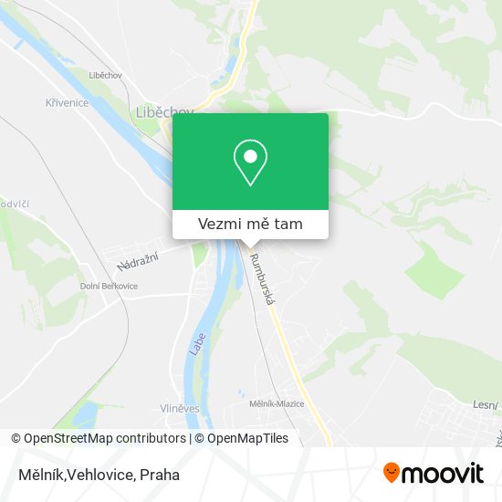 Mělník,Vehlovice mapa