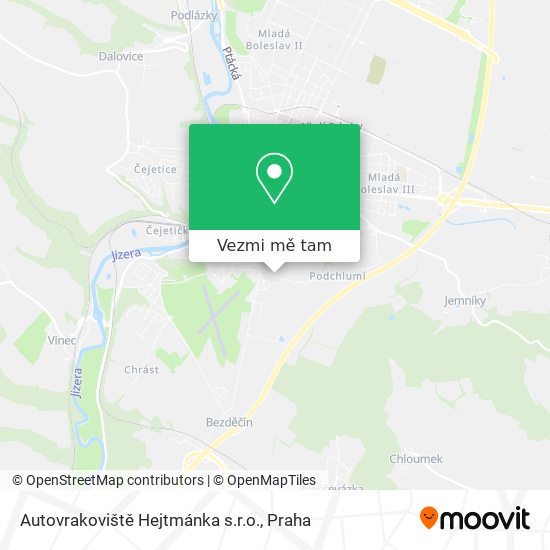 Autovrakoviště Hejtmánka s.r.o. mapa