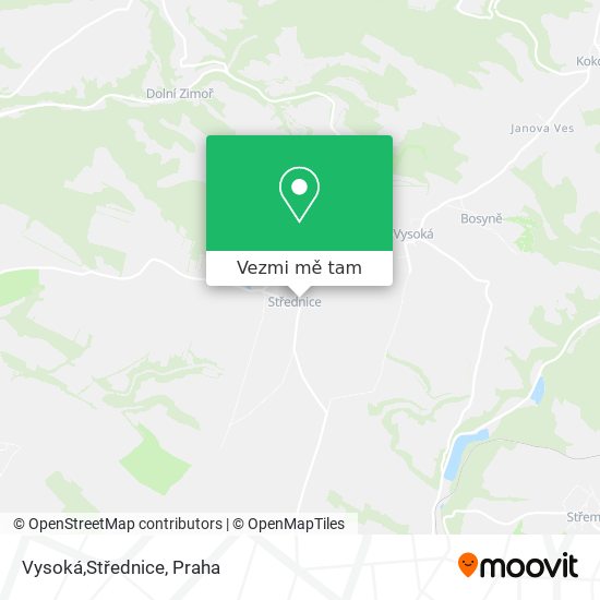 Vysoká,Střednice mapa