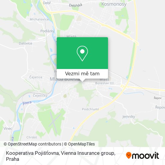 Kooperativa Pojišťovna, Vienna Insurance group mapa