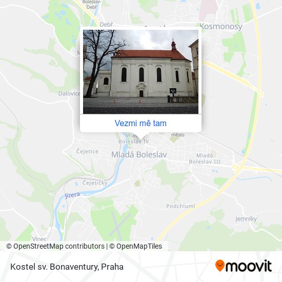 Kostel sv. Bonaventury mapa