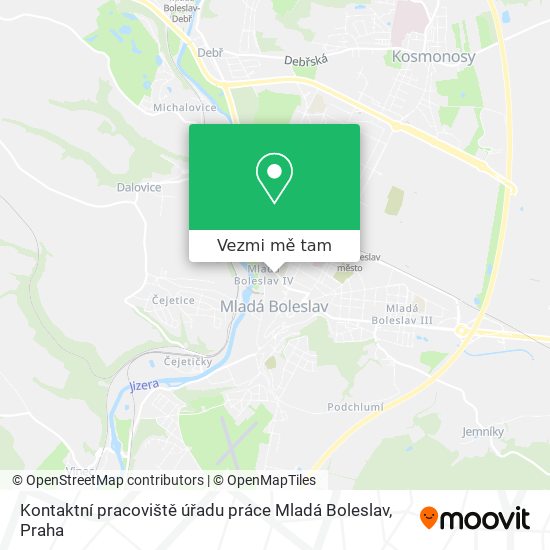 Kontaktní pracoviště úřadu práce Mladá Boleslav mapa
