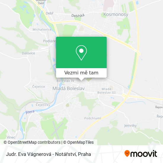 Judr. Eva Vágnerová - Notářství mapa