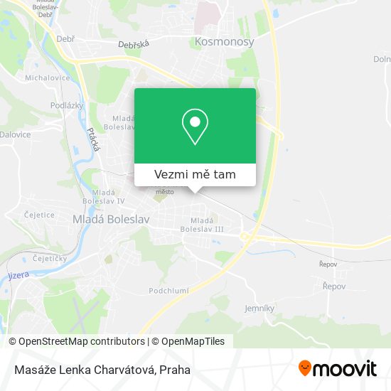 Masáže Lenka Charvátová mapa