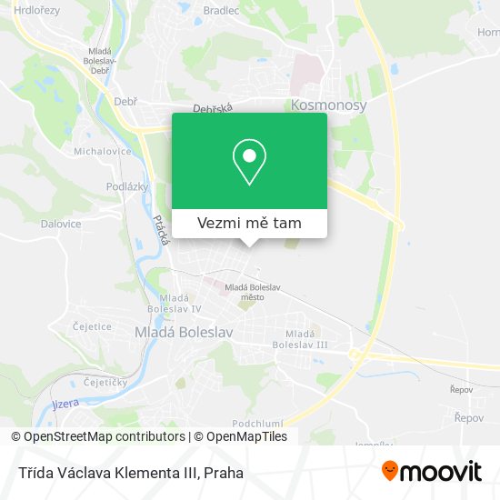 Třída Václava Klementa III mapa