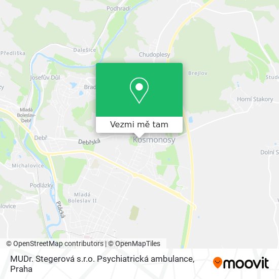 MUDr. Stegerová s.r.o. Psychiatrická ambulance mapa