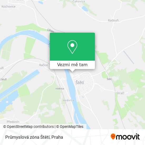 Průmyslová zóna Štětí mapa