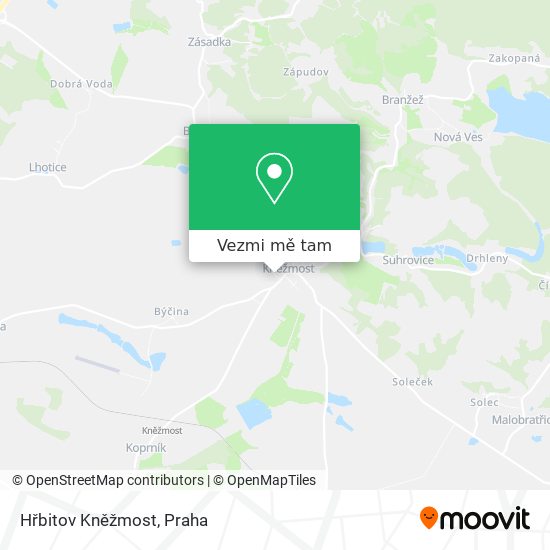 Hřbitov Kněžmost mapa