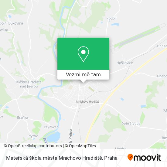 Mateřská škola města Mnichovo Hradiště mapa