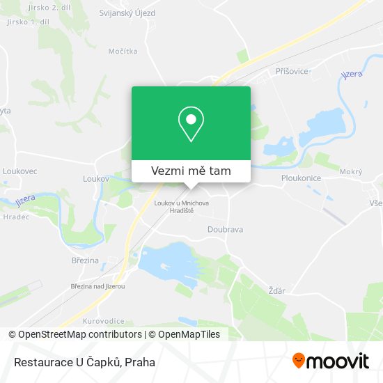 Restaurace U Čapků mapa