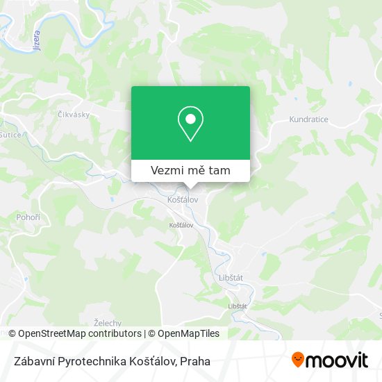 Zábavní Pyrotechnika Košťálov mapa