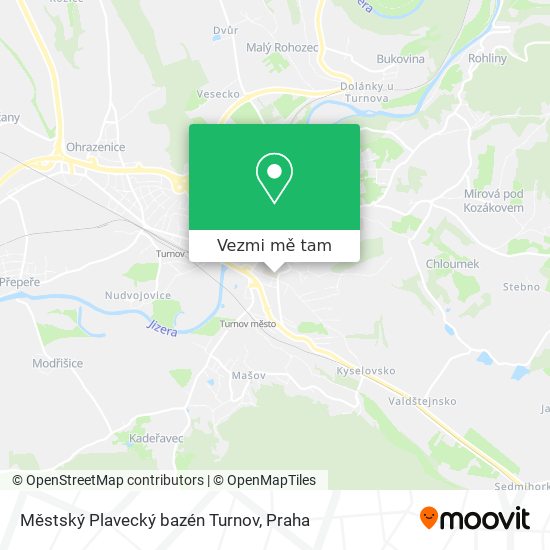 Městský Plavecký bazén Turnov mapa