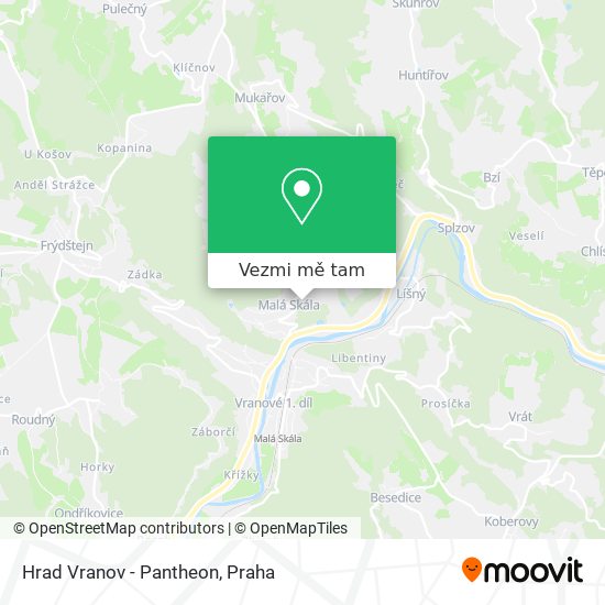 Hrad Vranov - Pantheon mapa