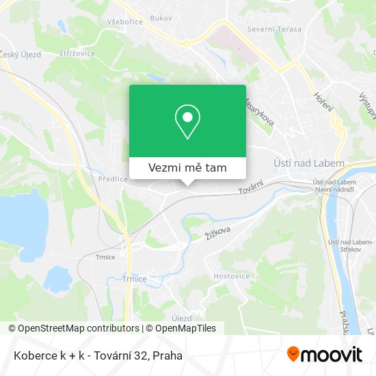 Koberce k + k - Tovární 32 mapa