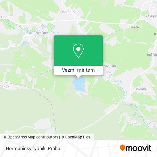 Heřmanický rybník mapa