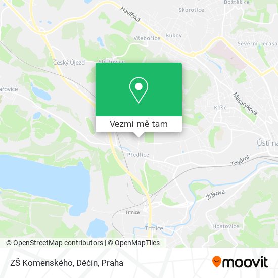 ZŠ Komenského, Děčín mapa