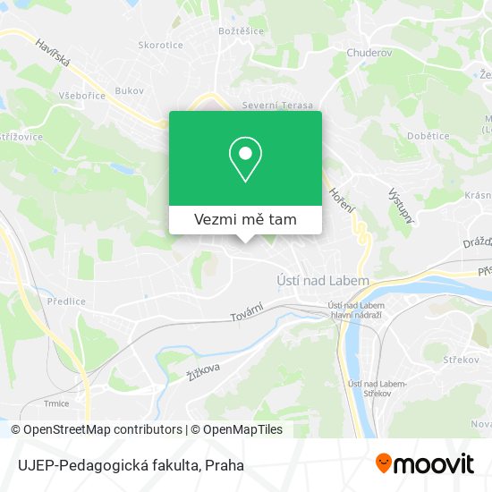 UJEP-Pedagogická fakulta mapa