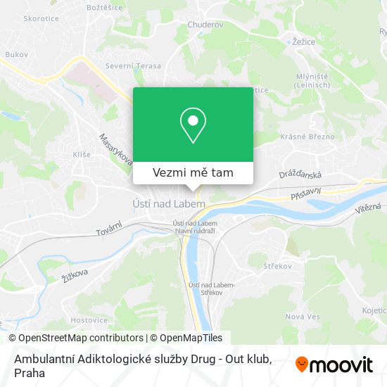Ambulantní Adiktologické služby Drug - Out klub mapa