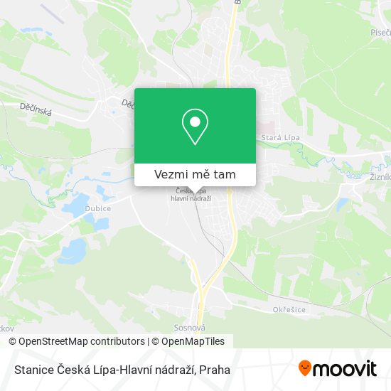 Stanice Česká Lípa-Hlavní nádraží mapa