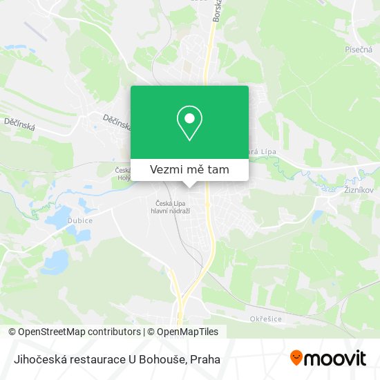 Jihočeská restaurace U Bohouše mapa