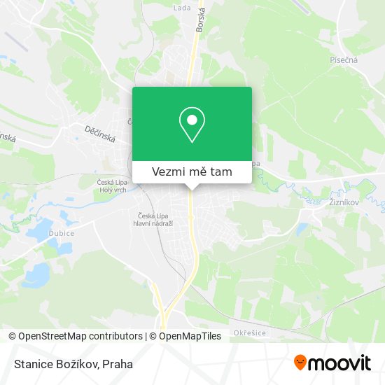 Stanice Božíkov mapa