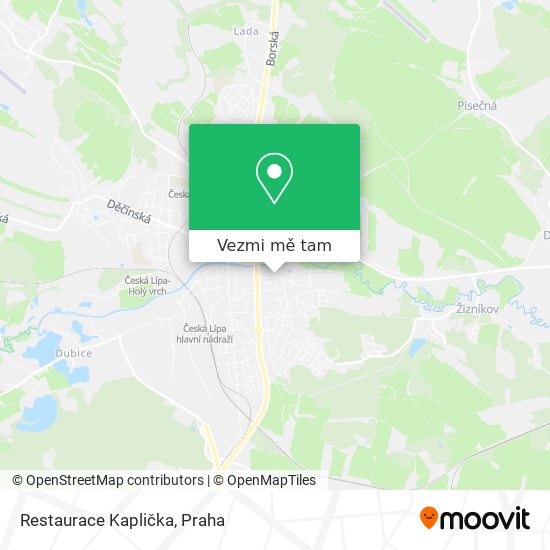 Restaurace Kaplička mapa