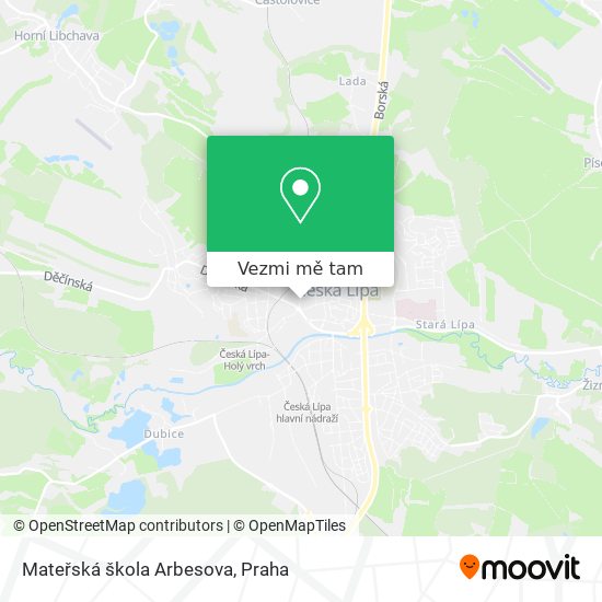 Mateřská škola Arbesova mapa