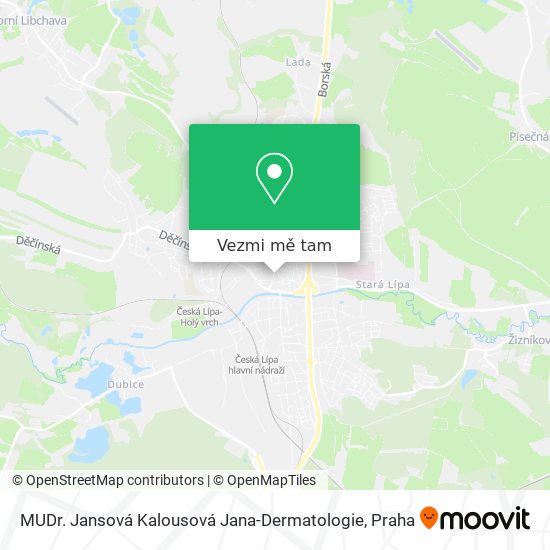 MUDr. Jansová Kalousová Jana-Dermatologie mapa