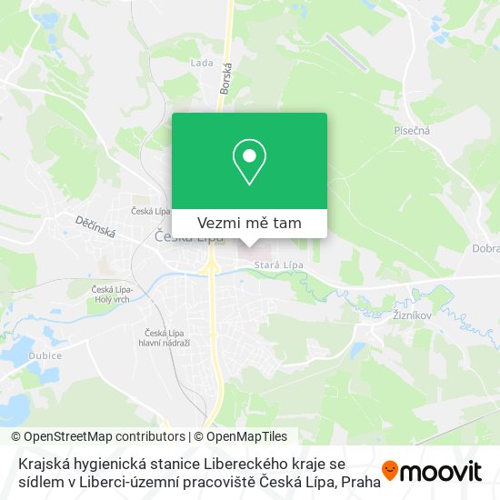 Krajská hygienická stanice Libereckého kraje se sídlem v Liberci-územní pracoviště Česká Lípa mapa