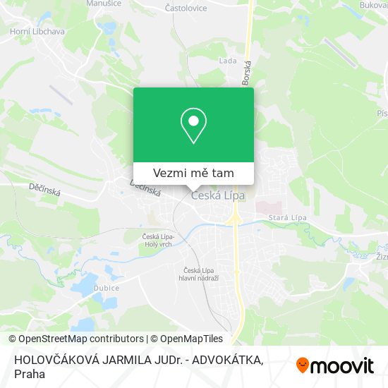 HOLOVČÁKOVÁ JARMILA JUDr. - ADVOKÁTKA mapa