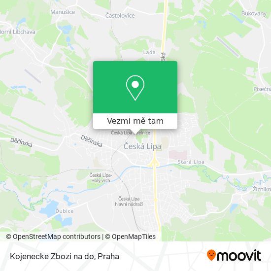 Kojenecke Zbozi na do mapa