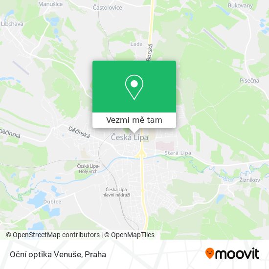 Oční optika Venuše mapa