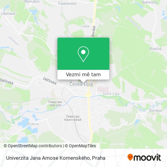 Univerzita Jana Amose Komenského mapa