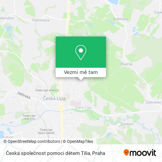 Česká společnost pomoci dětem Tilia mapa