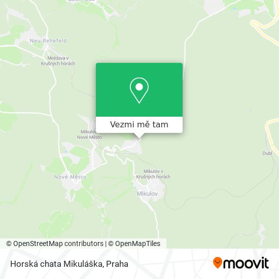 Horská chata Mikuláška mapa