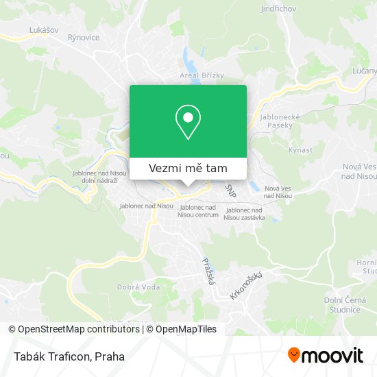 Tabák Traficon mapa