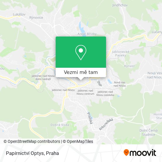 Papírnictví Optys mapa