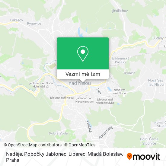 Naděje, Pobočky Jablonec, Liberec, Mladá Boleslav mapa