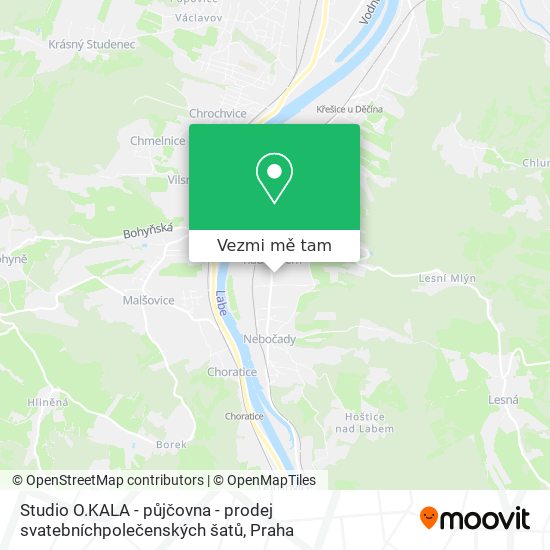 Studio O.KALA - půjčovna - prodej svatebníchpolečenských šatů mapa