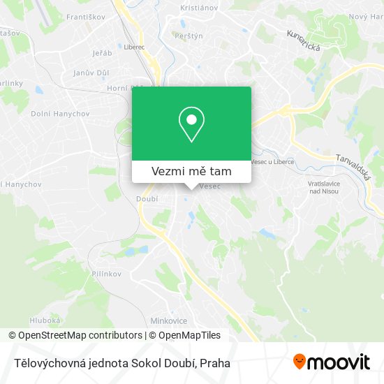 Tělovýchovná jednota Sokol Doubí mapa
