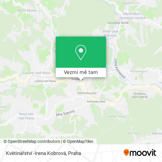 Květinářství -Irena Kobrová mapa
