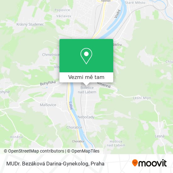 MUDr. Bezáková Darina-Gynekolog mapa