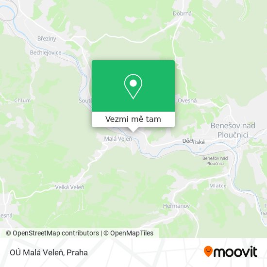 OÚ Malá Veleň mapa