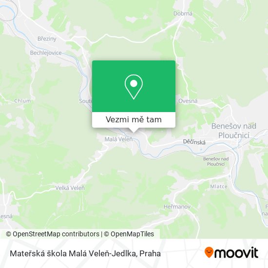 Mateřská škola Malá Veleň-Jedlka mapa