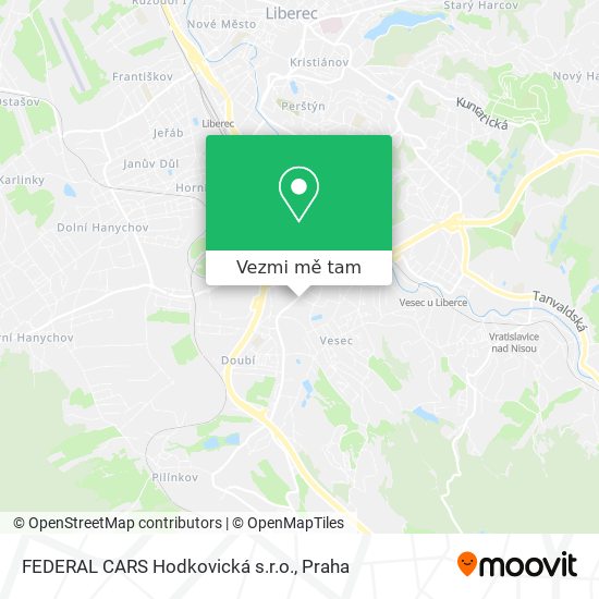FEDERAL CARS Hodkovická s.r.o. mapa