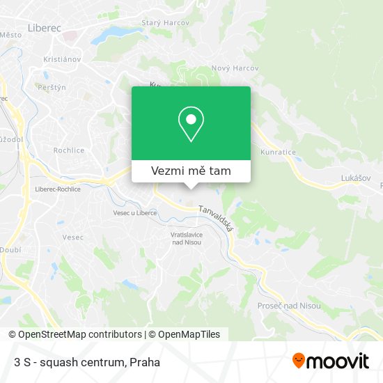 3 S - squash centrum mapa
